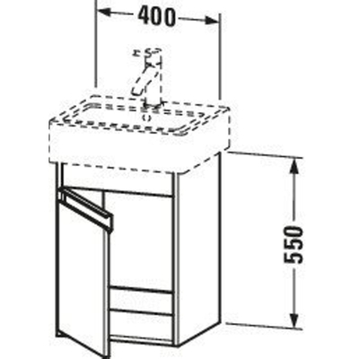 Duravit Ketho Wastafelonderkast 40x32x55cm Standaard greep spaanplaat Grafiet Mat