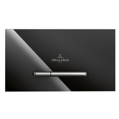 Villeroy & Boch Viconnect bedieningsplaat M300 DF frontbediend 25.3x14.5cm glas zwart/RVS