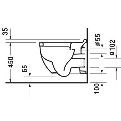 Duravit Starck 3 wandcloset 54,5cm diepspoel +5cm wit