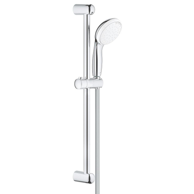 GROHE New Tempesta 100 Glijstangset - 60cm - ronde handdouche - 2 straalsoorten - gladde doucheslang - chroom/wit