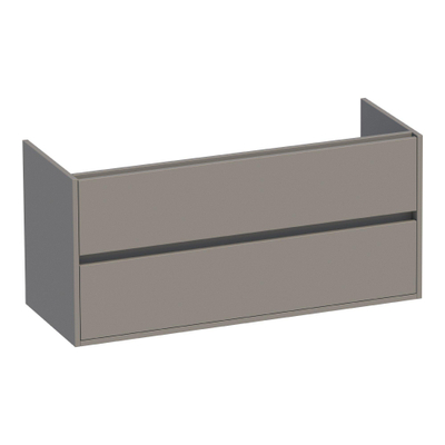 BRAUER Adore wastafelonderkast - 120x46x55cm - 2 softclose lades - greeploos - 1 sifon uitsparing - mat taupe