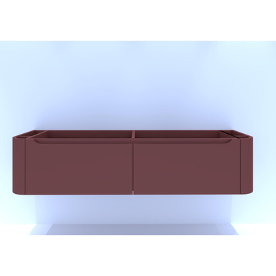 HR badmeubelen Juice Wastafelonderkast - 180x45x40cm - ronde hoeken - 2 lades - terra mat