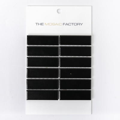 SAMPLE The Mosaic Factory Paris mozaïektegel 2.3x7.3x0.6cm voor wand en vloer voor binnen en buiten Rechthoek Keramiek Mat Zwart