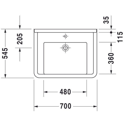 Duravit Starck 3 wastafel 70x54,5cm 0 kraangaten wondergliss wit