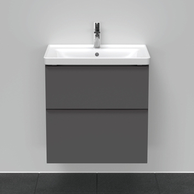 Duravit D-Neo wastafelonderkast 63.4x62.5x45.2cm 2 lades Grafiet Mat