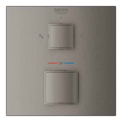 Grohe Grohtherm Cube Mengkraan inbouw - 2 knoppen - mengkraan - brushed hard graphite