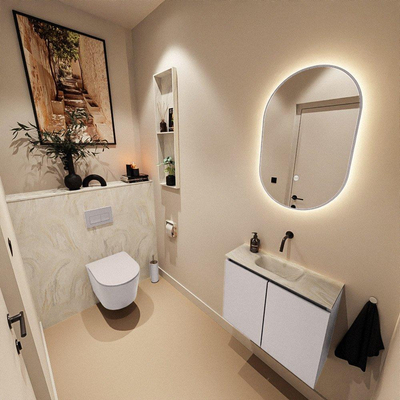 MONDIAZ TURE-DLUX 60cm toiletmeubel Cale. EDEN wastafel Ostra positie midden. Zonder kraangat.