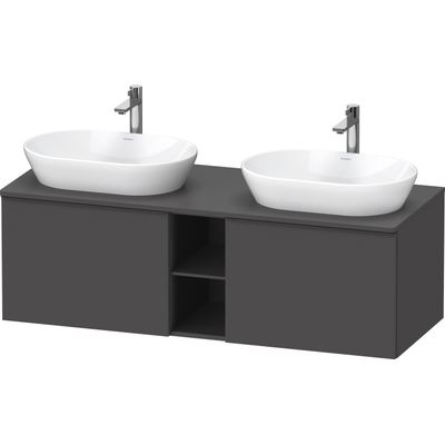 Duravit D-Neo wastafelonderkast 140x45.9x55cm 2 lades Grafiet Mat