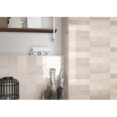 By Goof Moos wandtegel - 6.5x26cm - White glans (wit)