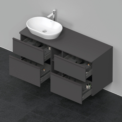 Duravit D-Neo wastafelonderkast 140x66.4x55cm 4 lades Grafiet Mat