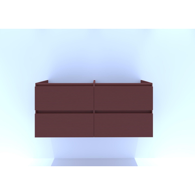 HR badmeubelen Infinity Wastafelonderkast - 120x44.8x55cm - 3D-front - 4 lades - greeploos - terra mat