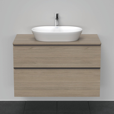 Duravit D-Neo wastafelonderkast 100x66.4x55cm 2 lades Eiken (terra) Mat