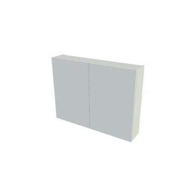 Nemo Start badkamermeubelset - 90x65x49.5cm - 2 lades - greeploos - 1 wasbak wit glans - 1 kraangat - met spiegelkast - MDF standard white