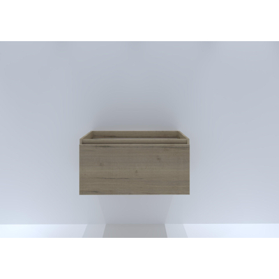 HR badmeubelen Matrix Wastafelonderkast - 80x44.8x40cm - 3D-front - 1 lade - greeploos met greeplijst - french oak