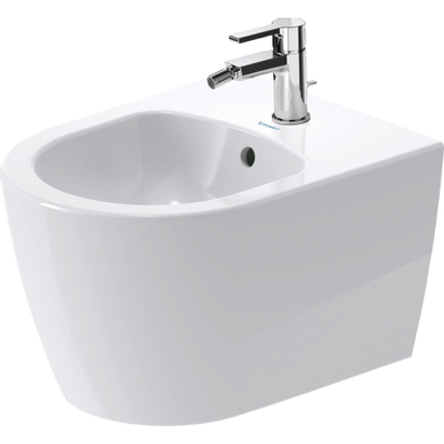 Duravit ME by Starck wandbidet compact 37x48cm met kraangat met overloop mat wit