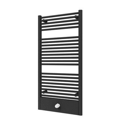 Plieger Lucca designradiator horizontaal 1215x600mm 660W zwart grafiet (black graphite)