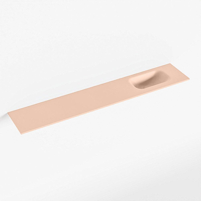 Mondiaz EDEN Fontein - 120x23x0.9cm - wasbak Rechts - zonder kraangaten - voor toiletmeubel - Solid surface - Rosee