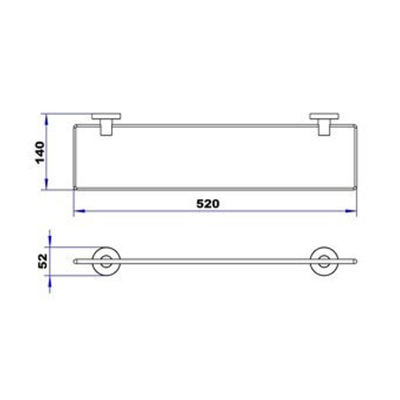 Plieger Vigo planchet glas 52x14.5cm chroom