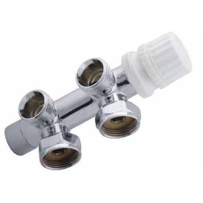 Riko thermostatisch 3/4 onderblok haaks-rechts chroom