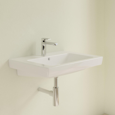 Villeroy en Boch Subway 2.0 wastafel geslepen 65x47cm met kraangat met overloop ceramic+ wit