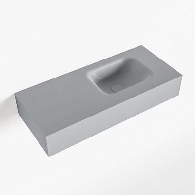 Mondiaz LEX Fontein - 70x30x12cm - wasbak Rechts - zonder kraangaten - solid surface - Plata