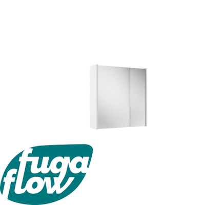FugaFlow Eccelente Arredo spiegel badkamer spiegelkast - 60x63x16cm - inclusief zijpanelen - mat wit -