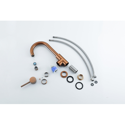 Fortifura Calvi Wastafelmengkraan - hoog - draaibare uitloop - Geborsteld koper PVD (Koper) TWEEDEKANS