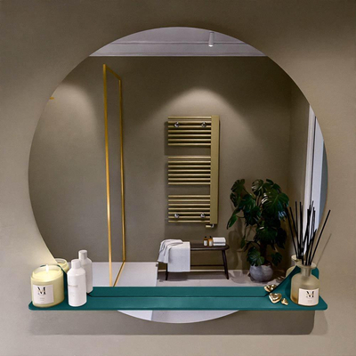 Mondiaz SPOT Badkamerspiegel - rond 110cm - spiegelplanchet - kleur Smag