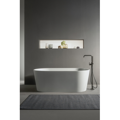 Hotbath Ace Afbouwdeel - badmengkraan - vrijstaand - doucheslang - handdouche - zwart geborsteld PVD