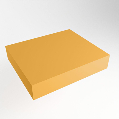Mondiaz TOP 51 Topblad - 50x51x12cm - geschikt voor afdekplaat - Solid surface - Ocher