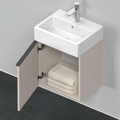 Duravit D-Neo wastafelonderkast 43.4x44x32.2cm Linksdraaiend 1 deur Taupe Mat