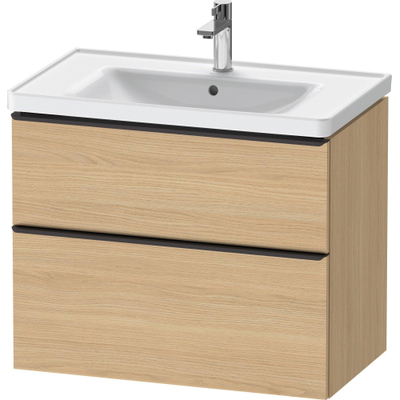 Duravit D-Neo wastafelonderkast 78.4x62.5x45.2cm 2 lades Natuur eiken Mat