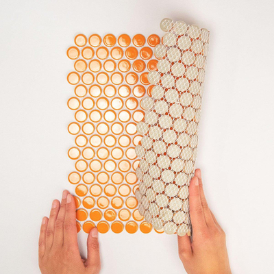 The Mosaic Factory Venice mozaïektegel - 31.5x29.4cm - wandtegel - Rond - Porselein Orange glans