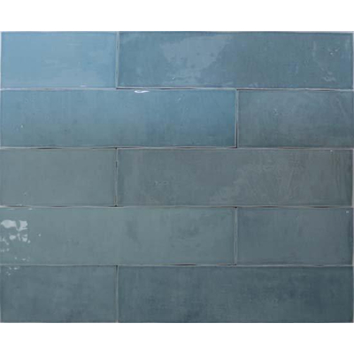 Douglas Jones Atelier Wandtegel 6x25cm 10mm witte scherf Turquoise