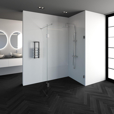 BRAUER Create Inloopdouche - 140x200cm - profielloos - 40cm - draaibare zijwand - antikalk - 8mm veiligheidsglas - chroom