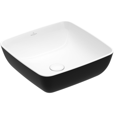 Villeroy & Boch Artis opzetwastafel vierkant 41x41x12.5cm zonder kraangat zonder overloop coal black
