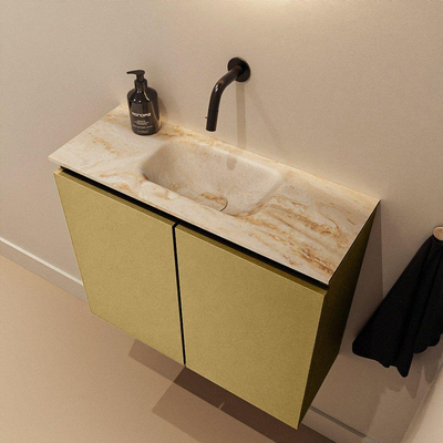 MONDIAZ TURE-DLUX 60cm toiletmeubel Oro. EDEN wastafel Frappe positie midden. Zonder kraangat.