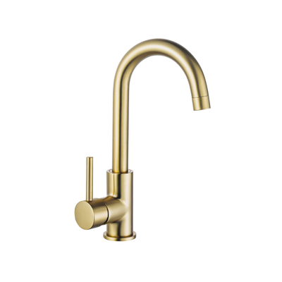 Fortifura Calvi hoge wastafelmengkraan met draaibare uitloop Geborsteld Messing PVD (Goud) OUTLETSTORE