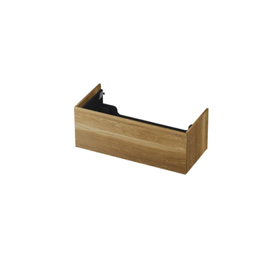 INK P2O Wastafelonderkast - 100x45x37.6cm - 1 lade - push 2 open - recht opdekfront - eiken Massief eiken Aqua