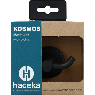 Haceka Kosmos Handdoekhaak dubbel - mat zwart