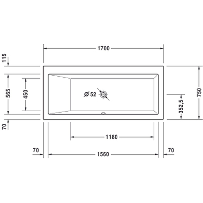 Duravit Vero bad 170x48x75cm acryl wit