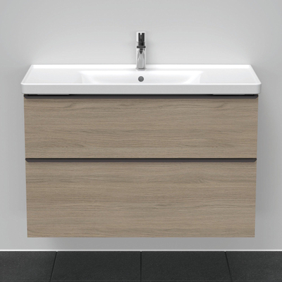 Duravit D-Neo wastafelonderkast 98.4x62.5x45.2cm 2 lades Eiken (terra) Mat