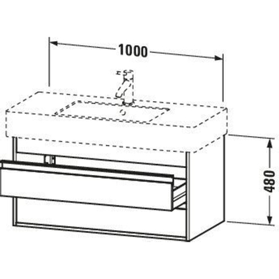 Duravit Ketho Wastafelonderkast 100x45.5x48cm Standaard greep met softclose spaanplaat Grafiet Mat