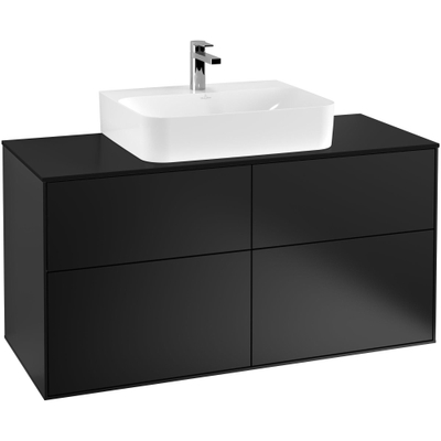 Villeroy & Boch Finion wastafelonderkast 120x60.3cm 4 lades Black matt