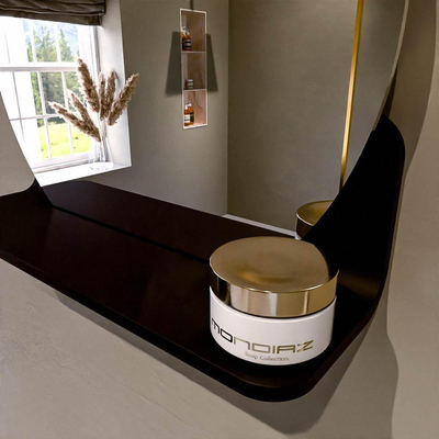 Mondiaz SPOT Badkamerspiegel - rond 40cm - spiegelplanchet - kleur Urban