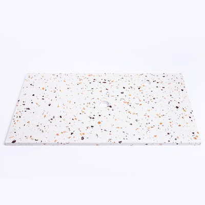 Adema Tops Topblad - 80.5x1.8x46cm - 1 afvoer - 1 kraangat - Terrazzo