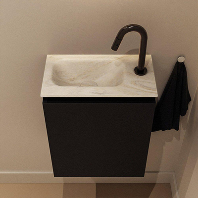 MONDIAZ TURE-DLUX 40cm toiletmeubel Urban. EDEN wastafel Ostra positie links. Met 1 kraangat.