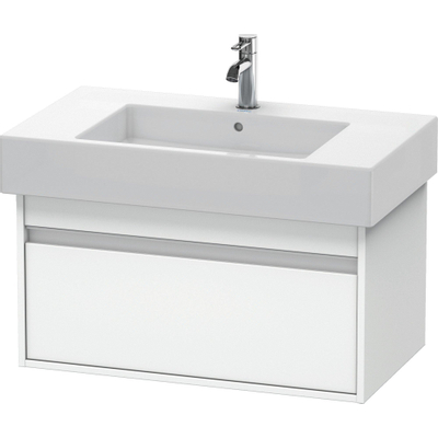 Duravit Ketho Wastafelonderkast 80x45.5x41cm 1 lade Standaard greep met softclose spaanplaat wit Mat