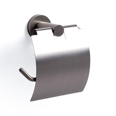 Ozean Eternal Toiletrolhouder - met klep - rond - RVS SHOWROOMMODEL