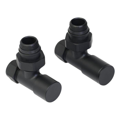 Comodesign radiator aansluitset haaksincl. koppeling 15 en 16mmmet handbediende knopmat zwart